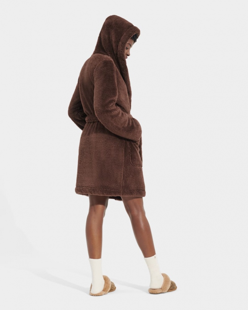 Ugg Aarti Plush Robe Sovkläder Dam Choklad | MF6402983
