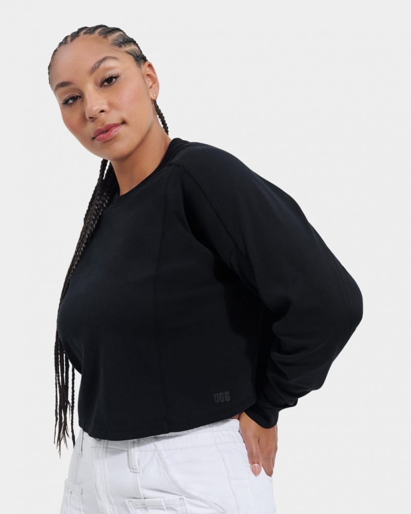 Ugg Delylah Long Sleeve Crop Blast Dam Svarta | HI1306724