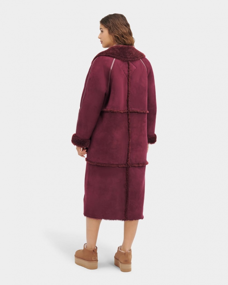Ugg Fayre Twinface Sheepskin Rockar Dam Vinröda | WH1942360