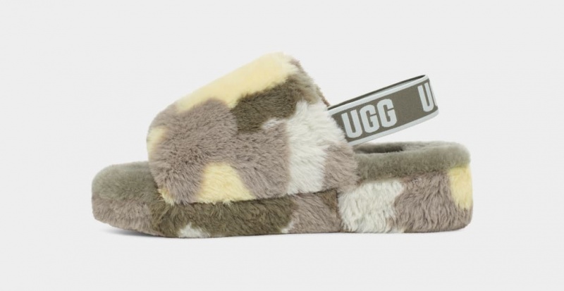 Ugg Fluff Yeah Camopop Tofflor Dam Gröna | LX1253786