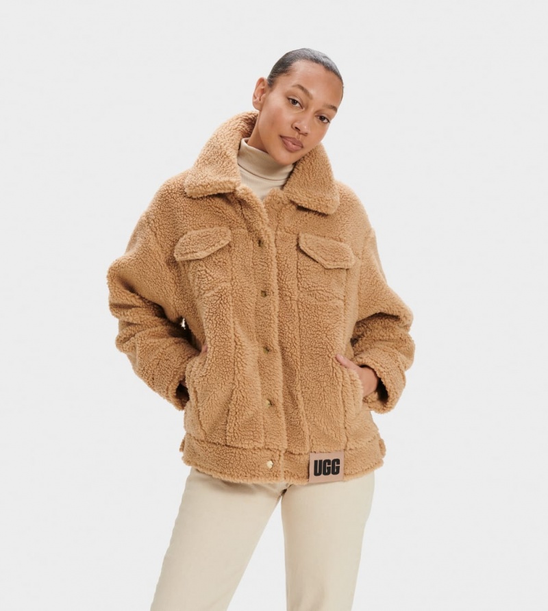 Ugg Frankie Sherpa Trucker Jacka Dam Bruna | GQ7561893