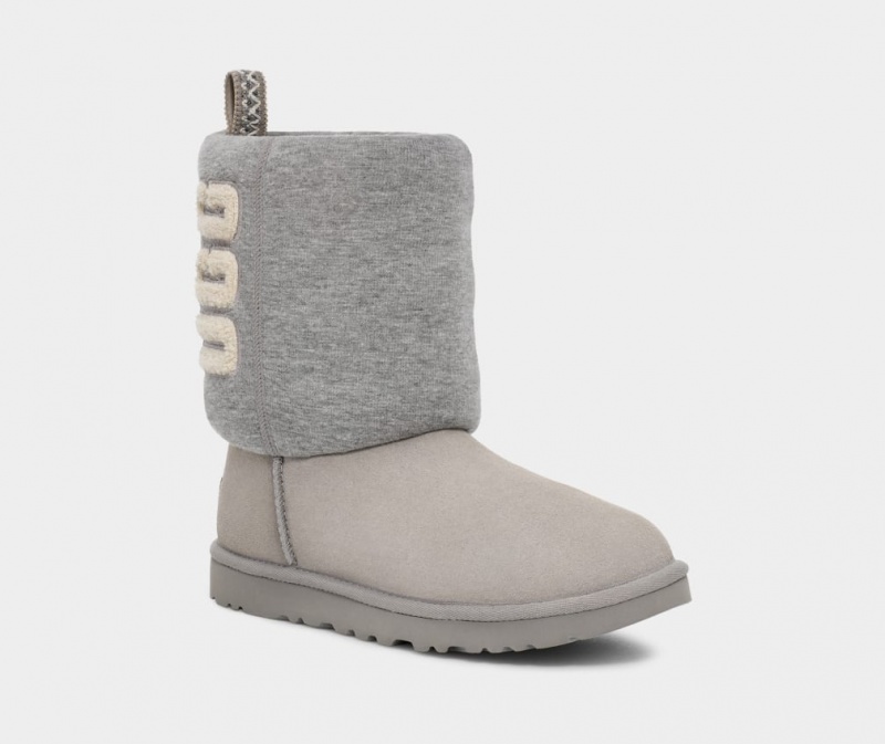 Ugg Klassiska Fur Jersey Cozy Stövlar Dam Grå | WC5782643