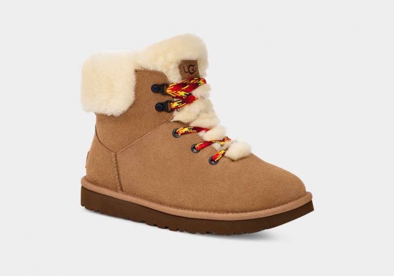 Ugg Klassiska Mini Alpine Spets Stövlar Dam Bruna | OM2796154