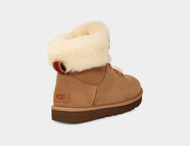 Ugg Klassiska Mini Alpine Spets Stövlar Dam Bruna | OM2796154
