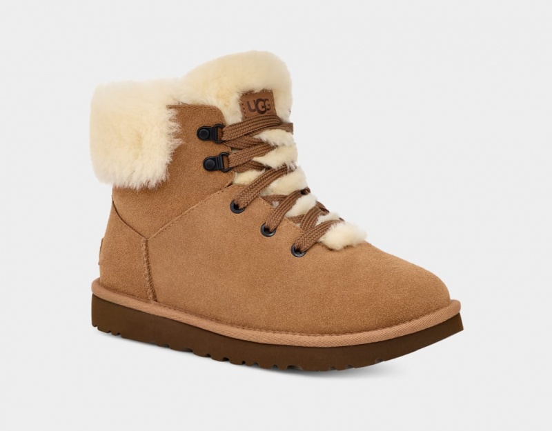 Ugg Klassiska Mini Alpine Spets Stövlar Dam Bruna | OM2796154