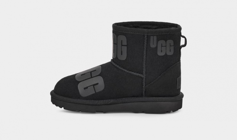 Ugg Klassiska Mini Scatter Tryck Stövlar Barn Svarta | CI2390478