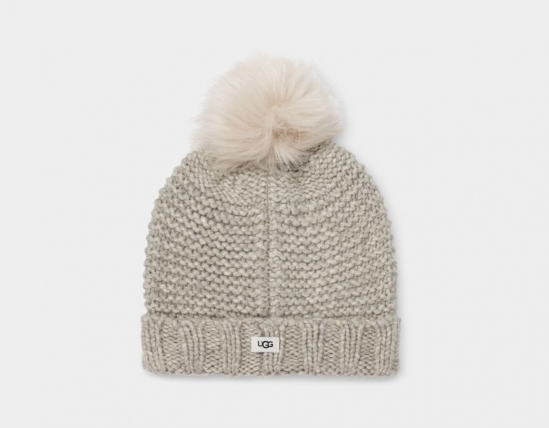 Ugg Knit Mitten Hatt Barn Ljusgrå | SO7928463