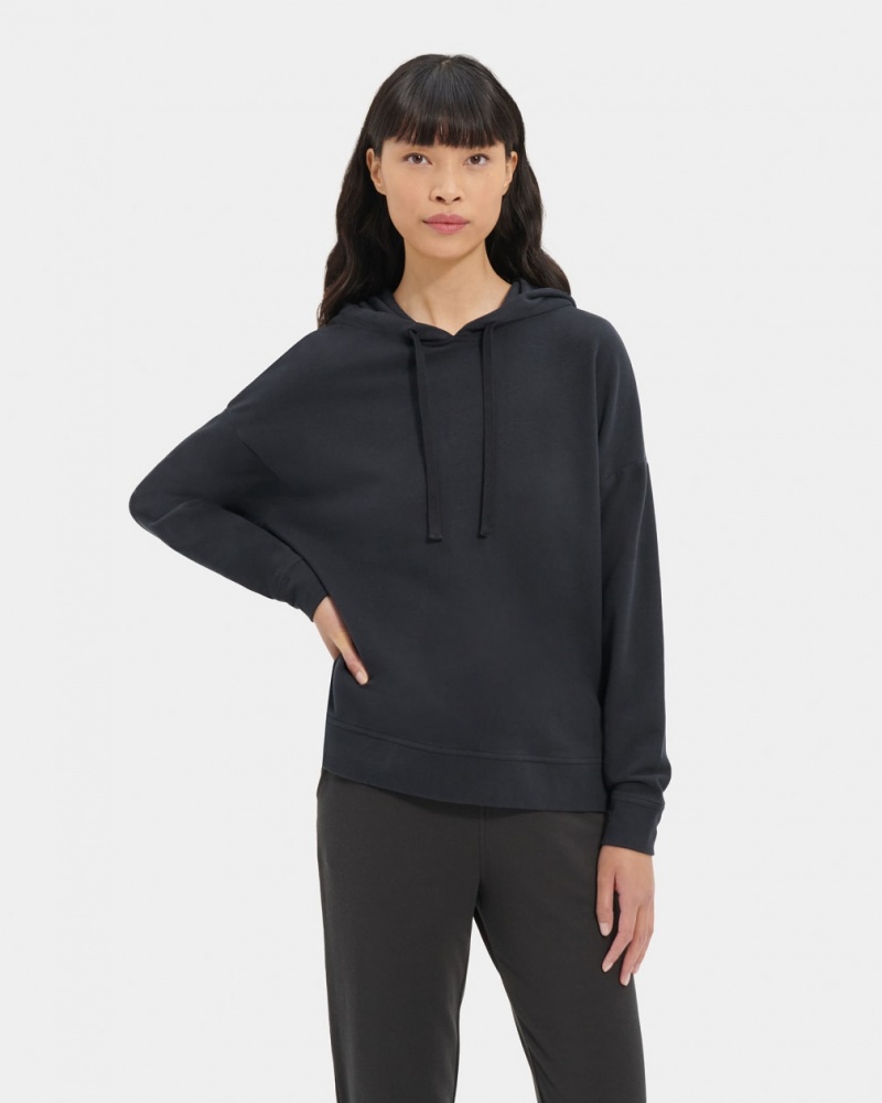 Ugg Kyree Micro Terry Hoodie Dam Svarta | OP0496375