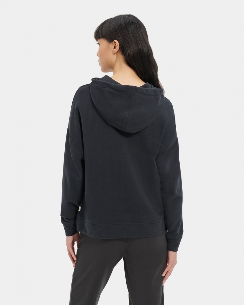 Ugg Kyree Micro Terry Hoodie Dam Svarta | OP0496375