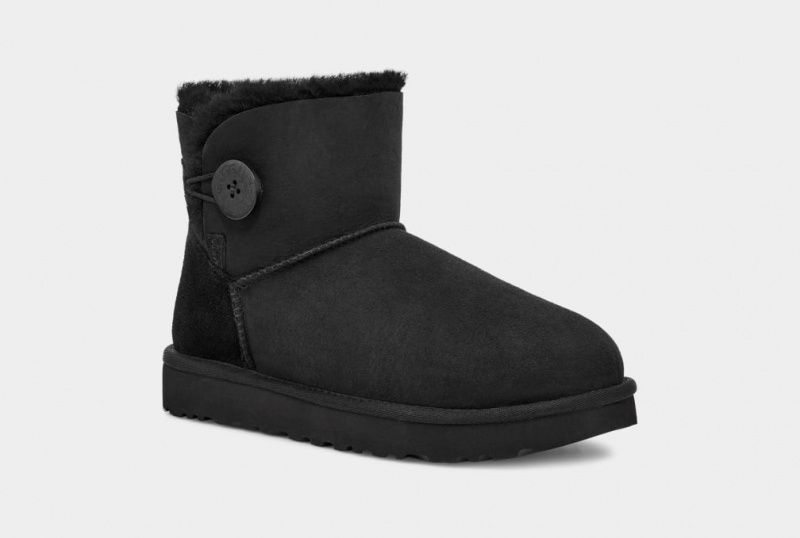 Ugg Mini Bailey Button II Stövlar Dam Svarta | PX5390782