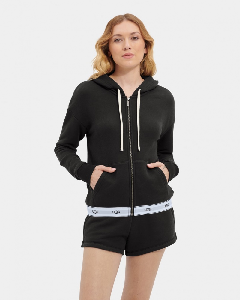 Ugg Sena Zipped Hoodie Dam Svarta | MW3015246