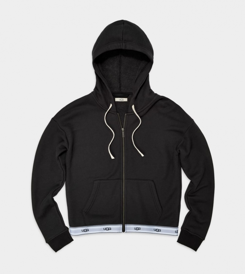 Ugg Sena Zipped Hoodie Dam Svarta | MW3015246