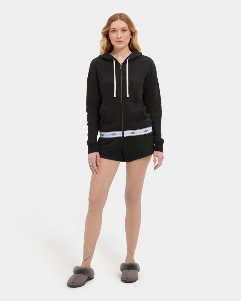 Ugg Sena Zipped Hoodie Dam Svarta | MW3015246