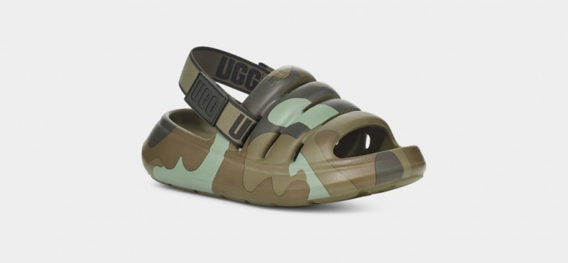 Ugg Sport Yeah Camopop Sandaler Barn Gröna | YL0479286