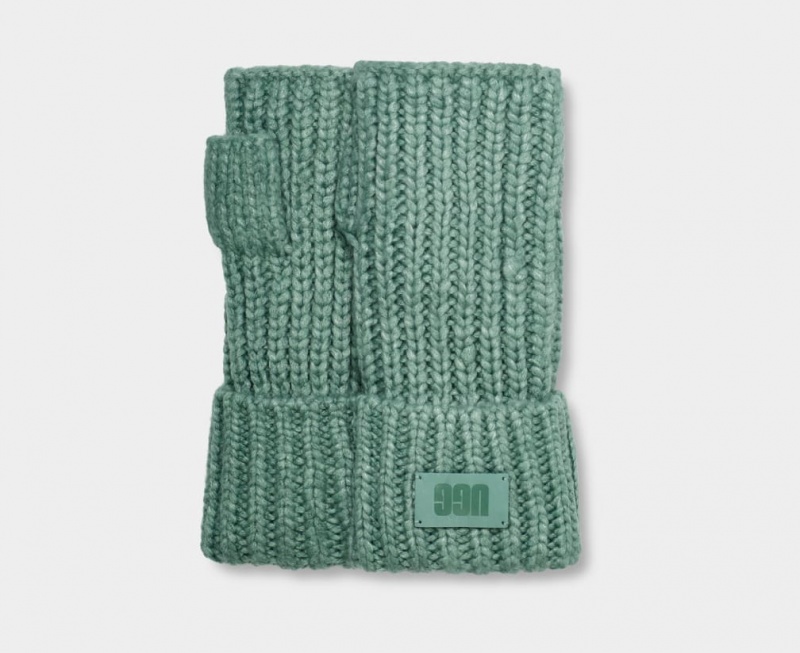 Ugg Tjock Fingerless Cuff Handskar Dam Gröna | CR8195730